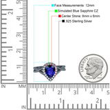 Teardrop Pear Twist Infinity Shank Wedding Ring Simulated Cubic Zirconia 925 Sterling Silver