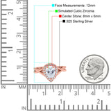 Teardrop Pear Twist Infinity Shank Wedding Ring Simulated Cubic Zirconia 925 Sterling Silver
