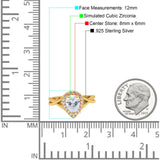 Teardrop Pear Twist Infinity Shank Wedding Ring Simulated Cubic Zirconia 925 Sterling Silver