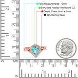 Teardrop Pear Twist Infinity Shank Wedding Ring Simulated Cubic Zirconia 925 Sterling Silver