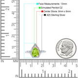 Halo Art Deco Solitaire Accent Pear Wedding Engagement Bridal Ring Band Round Simulated Cubic Zirconia 925 Sterling Silver