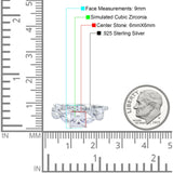 Two Piece Bridal Set Art Deco Princess Cut Wedding Engagement Marquise Round Simulated Cubic Zirconia 925 Sterling Silver