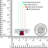 Two Piece Bridal Set Art Deco Princess Cut Wedding Engagement Marquise Round Simulated Cubic Zirconia 925 Sterling Silver