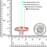 Two Piece Art Deco Pear Wedding Engagement Bridal Set Ring Band Round Simulated Cubic Zirconia 925 Sterling Silver