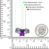 Two Piece Art Deco Emerald Cut Wedding Engagement Ring Marquise Simulated Cubic Zirconia 925 Sterling Silver