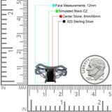 Two Piece Art Deco Emerald Cut Wedding Engagement Ring Marquise Simulated Cubic Zirconia 925 Sterling Silver