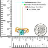 Two Piece Art Deco Emerald Cut Wedding Engagement Ring Marquise Simulated Cubic Zirconia 925 Sterling Silver