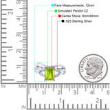 Two Piece Art Deco Emerald Cut Wedding Engagement Ring Marquise Simulated Cubic Zirconia 925 Sterling Silver