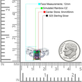Two Piece Art Deco Emerald Cut Wedding Engagement Ring Marquise Simulated Cubic Zirconia 925 Sterling Silver