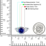 Halo Art Deco Wedding Engagement Ring Round Simulated Cubic Zirconia 925 Sterling Silver