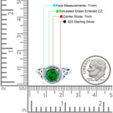 Halo Art Deco Wedding Engagement Ring Round Simulated Cubic Zirconia 925 Sterling Silver