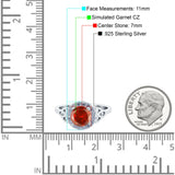 Halo Art Deco Wedding Engagement Ring Round Simulated Cubic Zirconia 925 Sterling Silver