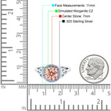 Halo Art Deco Wedding Engagement Ring Round Simulated Cubic Zirconia 925 Sterling Silver