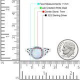 Halo Art Deco Wedding Engagement Ring Round Simulated Cubic Zirconia 925 Sterling Silver