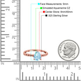 Teardrop Art Deco Pear Wedding Engagement Ring Round Simulated Cubic Zirconia 925 Sterling Silver