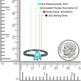 Teardrop Art Deco Pear Wedding Engagement Ring Round Simulated Cubic Zirconia 925 Sterling Silver