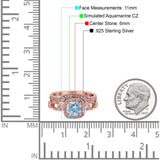Two Piece Art Deco Wedding Engagement Bridal Set Ring Band Round Simulated Cubic Zirconia 925 Sterling Silver