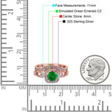 Two Piece Art Deco Wedding Engagement Bridal Set Ring Band Round Simulated Cubic Zirconia 925 Sterling Silver