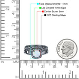 Two Piece Art Deco Wedding Engagement Bridal Set Ring Band Round Simulated Cubic Zirconia 925 Sterling Silver