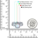 Two Piece Art Deco Wedding Engagement Bridal Set Ring Band Round Simulated Cubic Zirconia 925 Sterling Silver