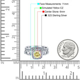 Two Piece Art Deco Wedding Engagement Bridal Set Ring Band Round Simulated Cubic Zirconia 925 Sterling Silver