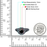 Celtic Halo Art Deco Wedding Engagement Ring Round Simulated Cubic Zirconia 925 Sterling Silver