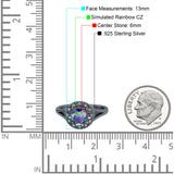 Celtic Halo Art Deco Wedding Engagement Ring Round Simulated Cubic Zirconia 925 Sterling Silver