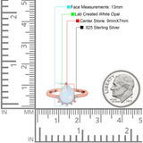 Teardrop Art Deco Pear Wedding Engagement Ring Round Simulated Cubic Zirconia 925 Sterling Silver