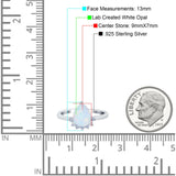 Teardrop Art Deco Pear Wedding Engagement Ring Round Simulated Cubic Zirconia 925 Sterling Silver