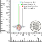 Vintage Art Deco Halo Oval Wedding Engagement Bridal Ring Round Simulated Cubic Zirconia 925 Sterling Silver