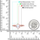 Starburst Teardrop Dainty Art Deco Pear Wedding Bridal Ring Round Simulated Cubic Zirconia 925 Sterling Silver