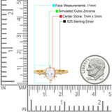 Starburst Teardrop Dainty Art Deco Pear Wedding Bridal Ring Round Simulated Cubic Zirconia 925 Sterling Silver