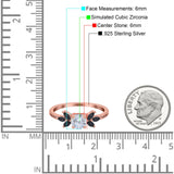 Art Deco Engagement Ring Simulated Black Round Simulated Cubic Zirconia 925 Sterling Silver