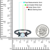 Art Deco Engagement Ring Simulated Black Round Simulated Cubic Zirconia 925 Sterling Silver