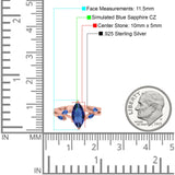 Infinity Twist Sapphire Marquise Wedding Ring Simulated Cubic Zirconia 925 Sterling Silver