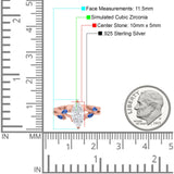 Infinity Twist Sapphire Marquise Wedding Ring Simulated Cubic Zirconia 925 Sterling Silver