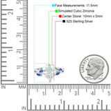 Infinity Twist Sapphire Marquise Wedding Ring Simulated Cubic Zirconia 925 Sterling Silver