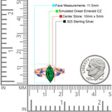 Infinity Twist Sapphire Marquise Wedding Ring Simulated Cubic Zirconia 925 Sterling Silver