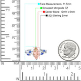 Infinity Twist Sapphire Marquise Wedding Ring Simulated Cubic Zirconia 925 Sterling Silver