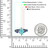 Infinity Twist Sapphire Marquise Wedding Ring Simulated Cubic Zirconia 925 Sterling Silver