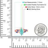 Infinity Twist Sapphire Marquise Wedding Ring Simulated Cubic Zirconia 925 Sterling Silver