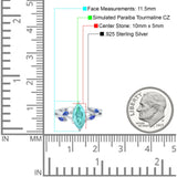 Infinity Twist Sapphire Marquise Wedding Ring Simulated Cubic Zirconia 925 Sterling Silver