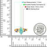 Infinity Twist Sapphire Marquise Wedding Ring Simulated Cubic Zirconia 925 Sterling Silver