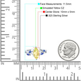 Infinity Twist Sapphire Marquise Wedding Ring Simulated Cubic Zirconia 925 Sterling Silver