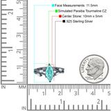 Infinity Twist Marquise Art Deco Engagement Ring Simulated Cubic Zirconia 925 Sterling Silver