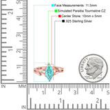 Infinity Twist Marquise Art Deco Engagement Ring Simulated Cubic Zirconia 925 Sterling Silver