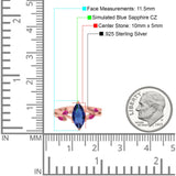 Infinity Twist Marquise Wedding Ring Simulated Cubic Zirconia & Ruby 925 Sterling Silver