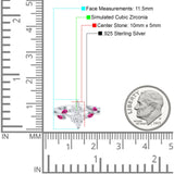 Infinity Twist Marquise Wedding Ring Simulated Cubic Zirconia & Ruby 925 Sterling Silver