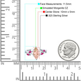 Infinity Twist Marquise Wedding Ring Simulated Cubic Zirconia & Ruby 925 Sterling Silver