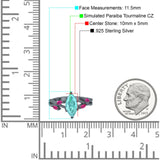 Infinity Twist Marquise Wedding Ring Simulated Cubic Zirconia & Ruby 925 Sterling Silver